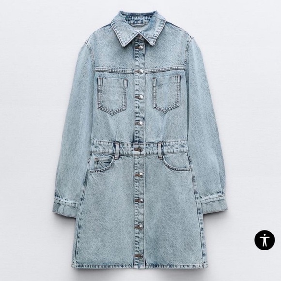 Zara Dresses & Skirts - NWT Zara Jean Button Up Long Sleeve Dress